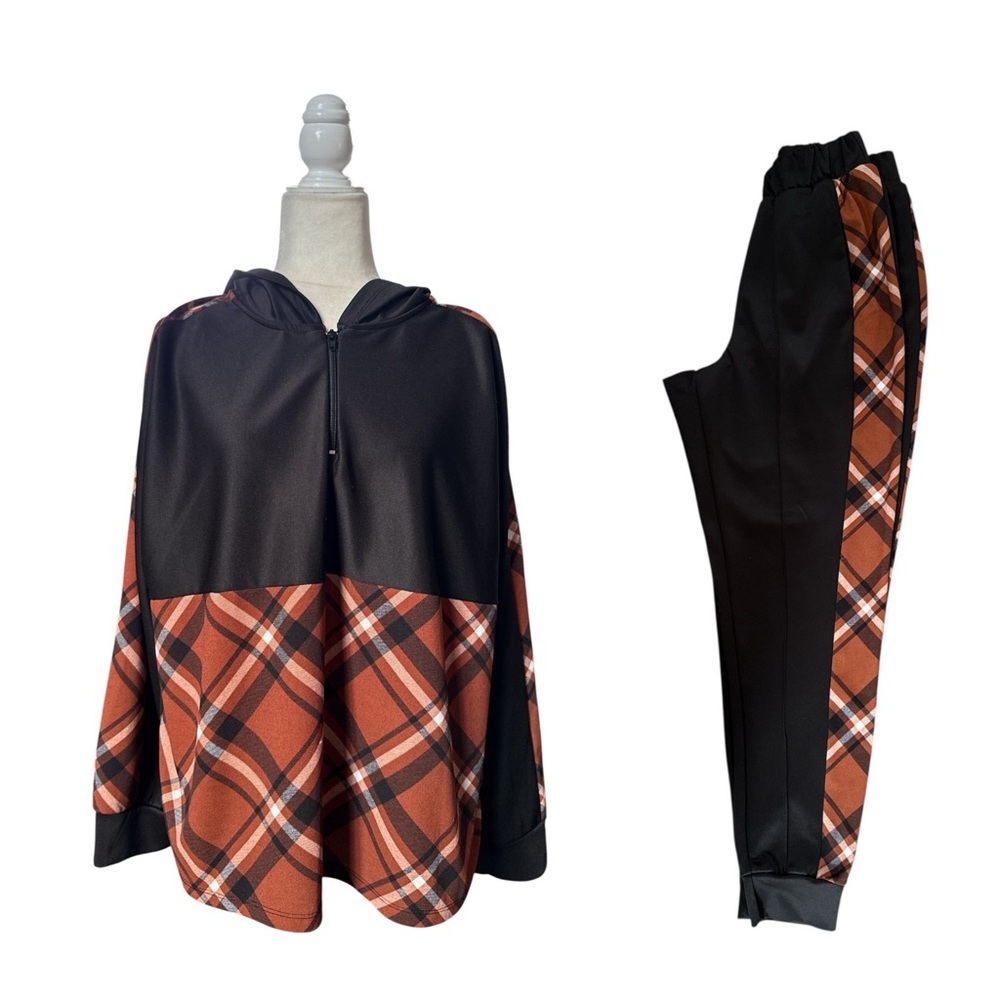 Ashley Sport Women’s Plaid 2-Piece Tracksuit Set Size 18/20